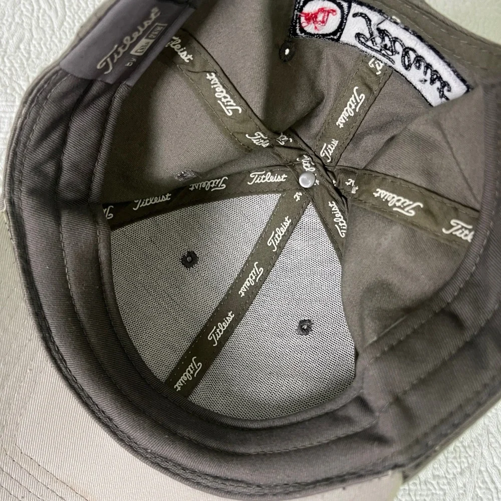 Titleist Golf Hat OSFM Mens Adjustable New Era FJ Logo Olive Green Baseball Cap